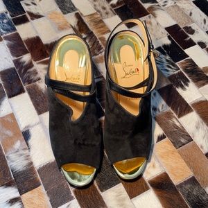 Louboutin Black Suede Heels